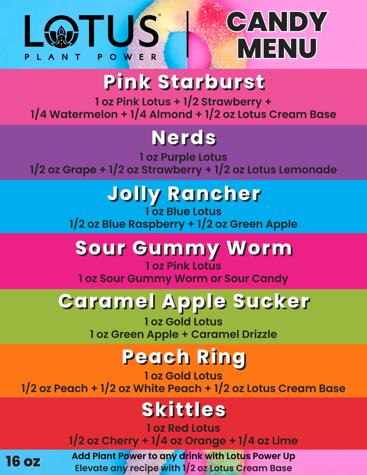 Lotus Candy Menu