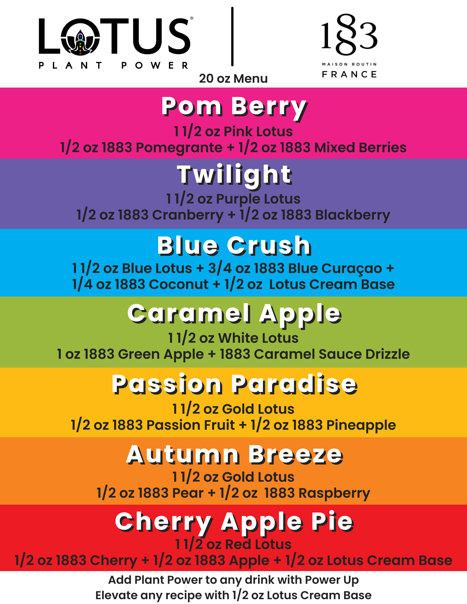 Lotus x 1883 Menu