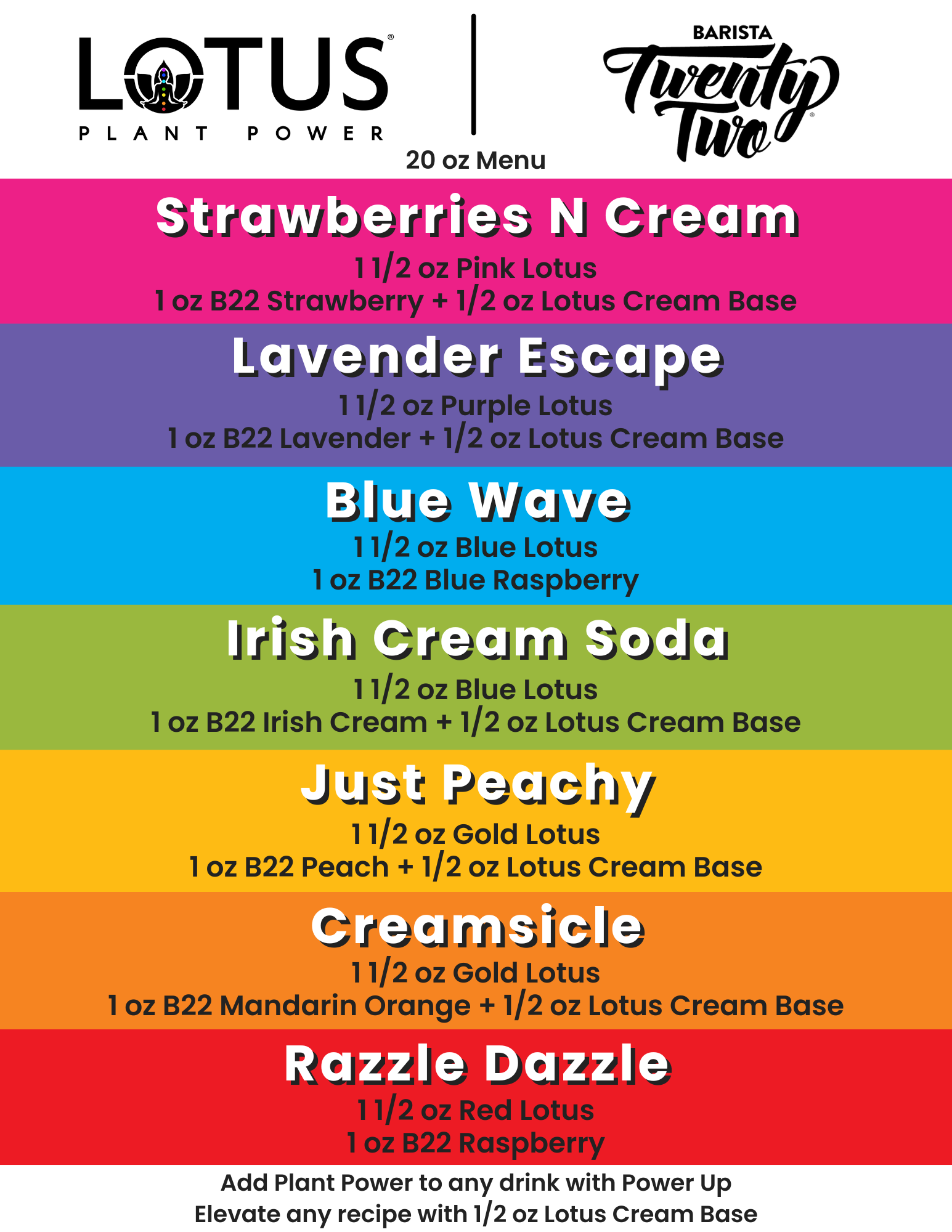 Lotus x Barista 22 Menu