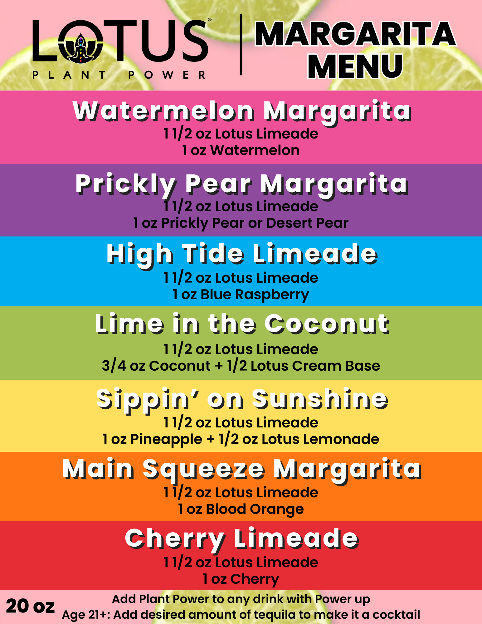 Lotus Margarita Mocktail Menu