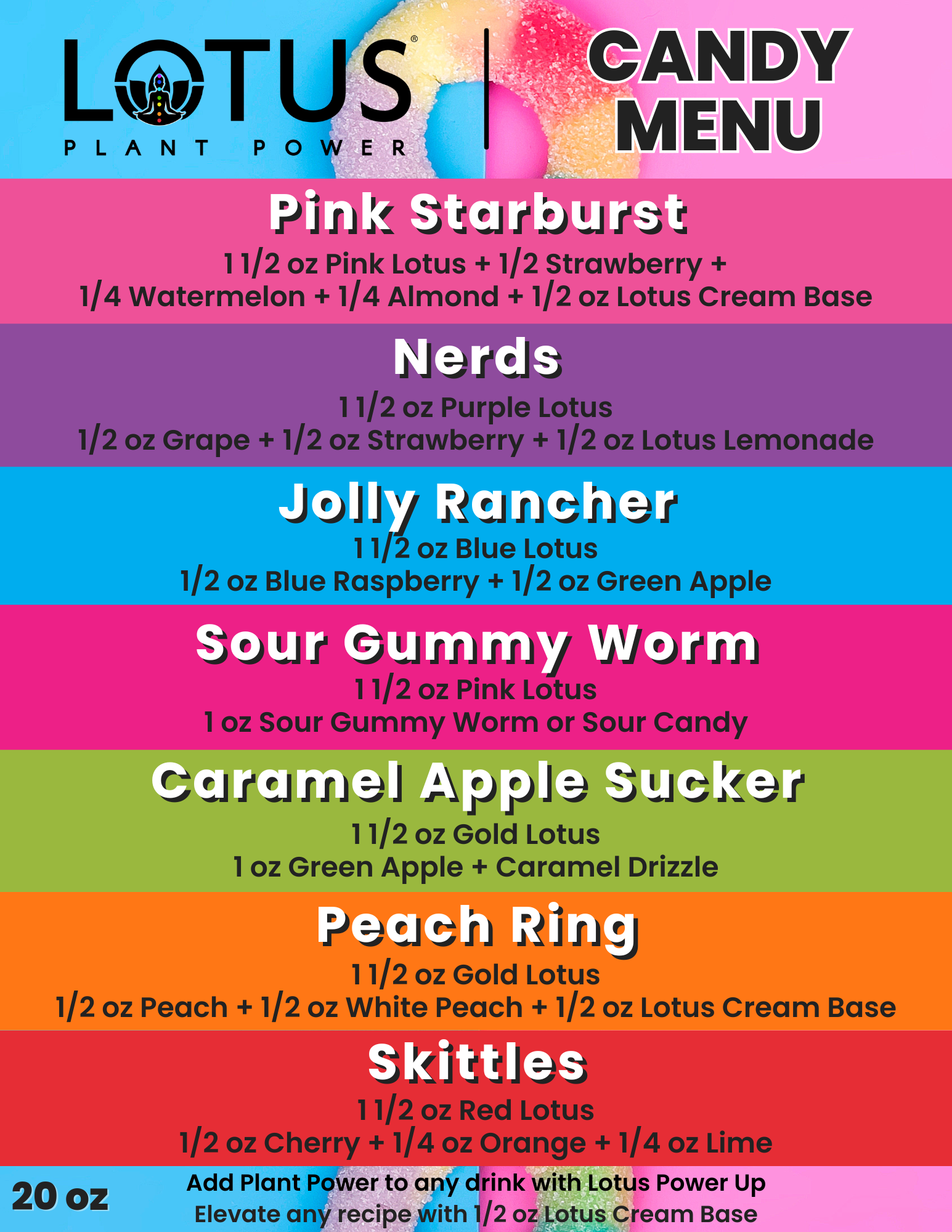 Lotus Candy Menu