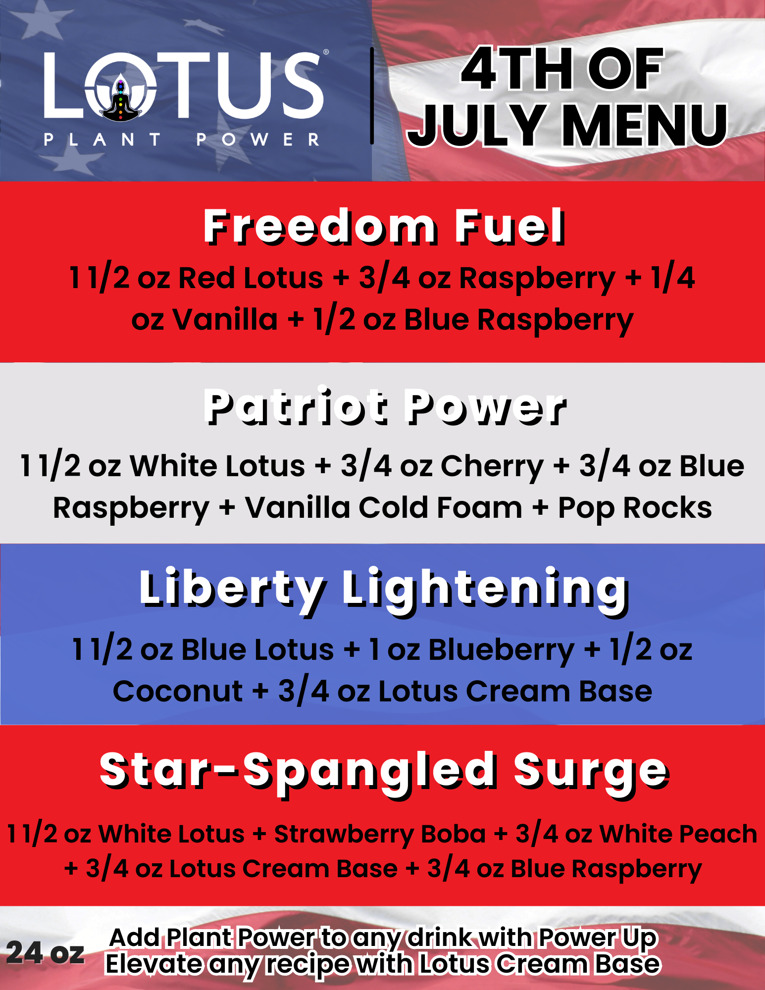 Lotus 4th Of July 2025 Menu