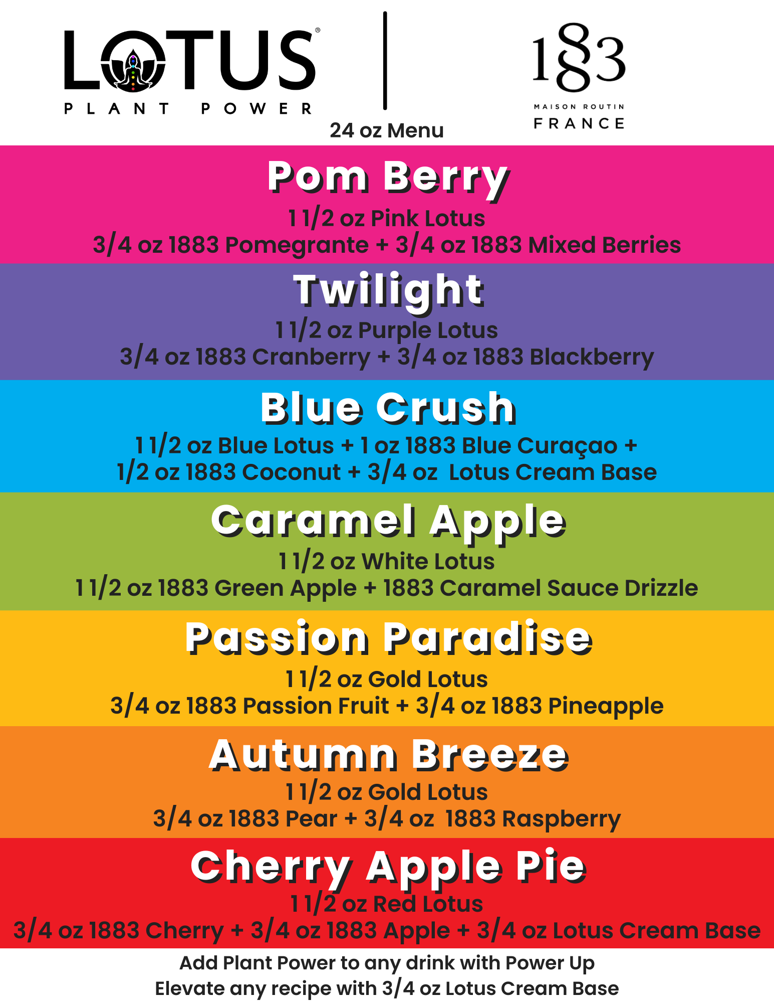Lotus x 1883 Menu