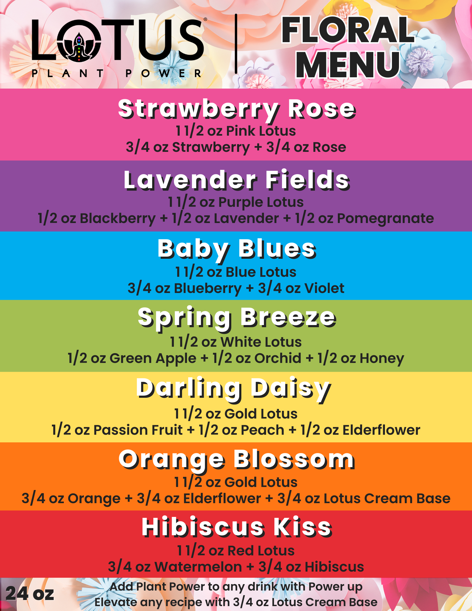 Lotus Floral Menu