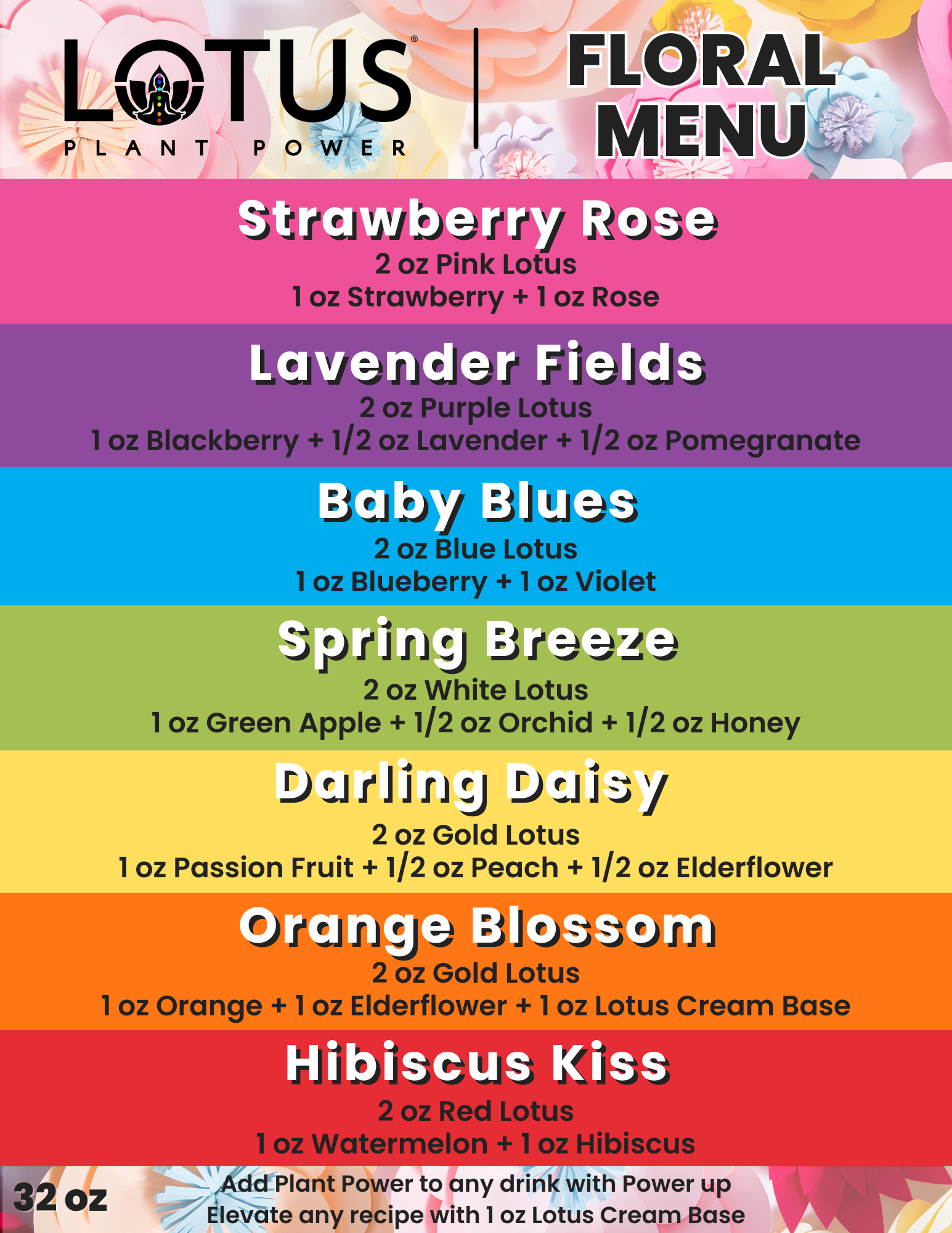 Lotus Floral Menu
