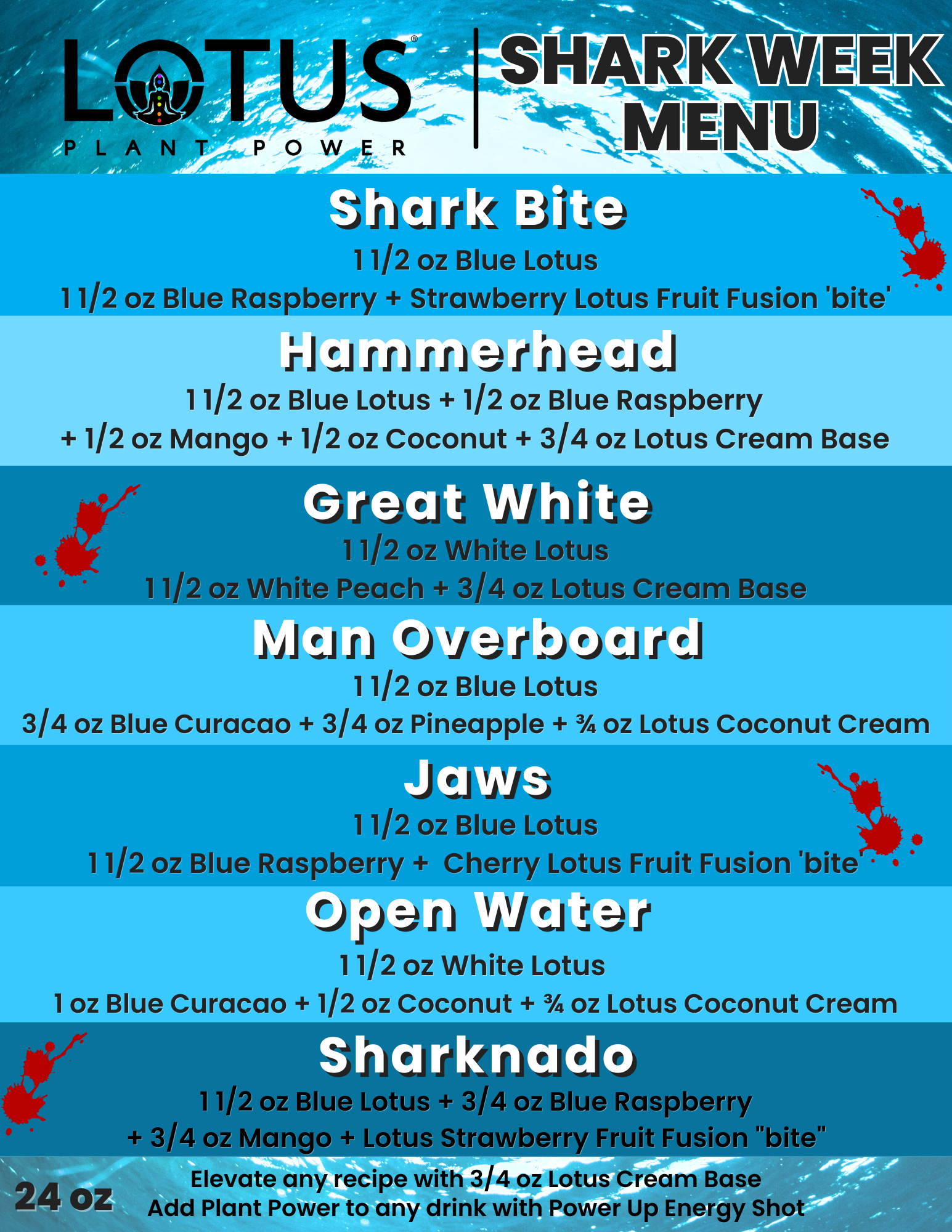 Shark Week Lotus Menu