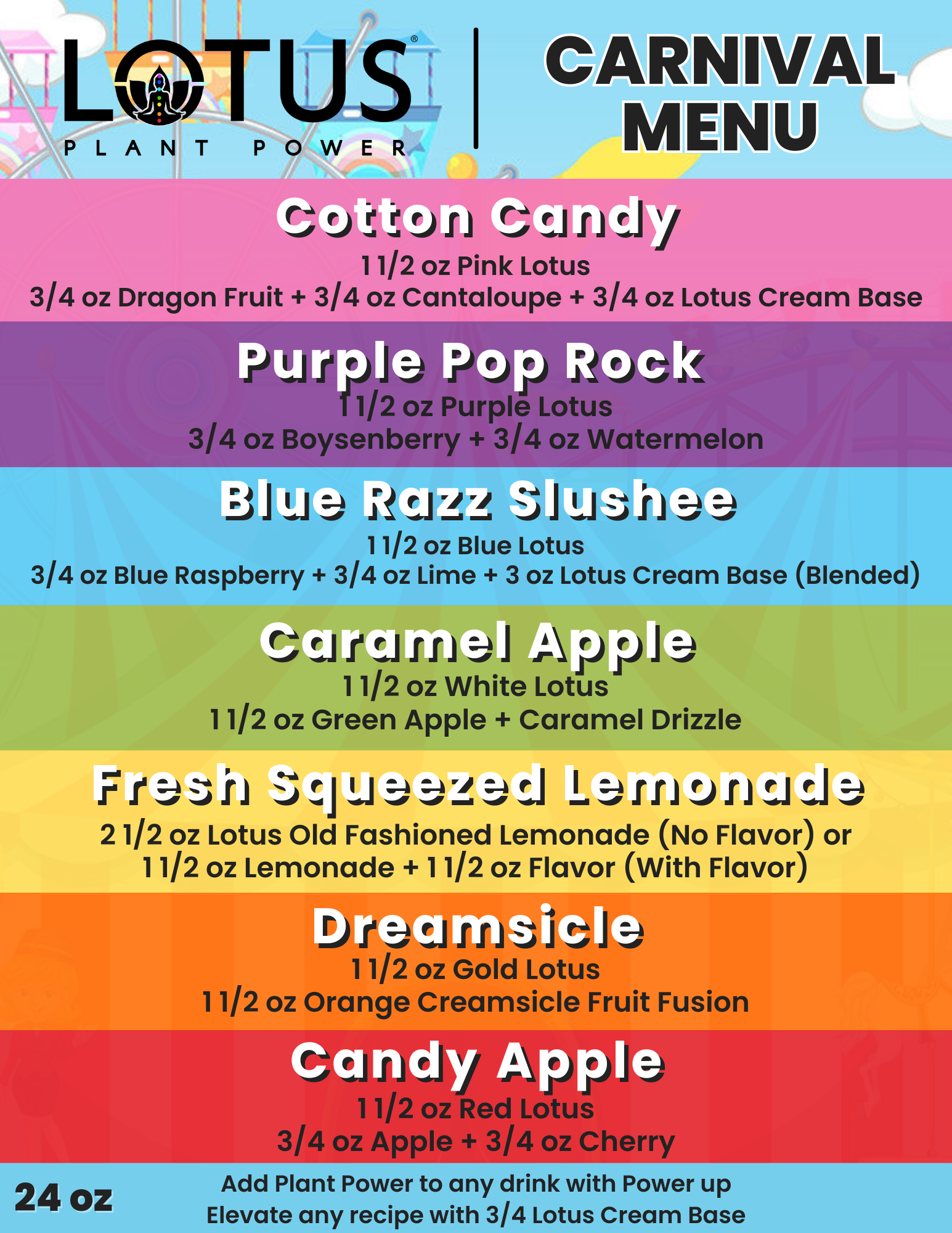 Lotus Carnival Menu