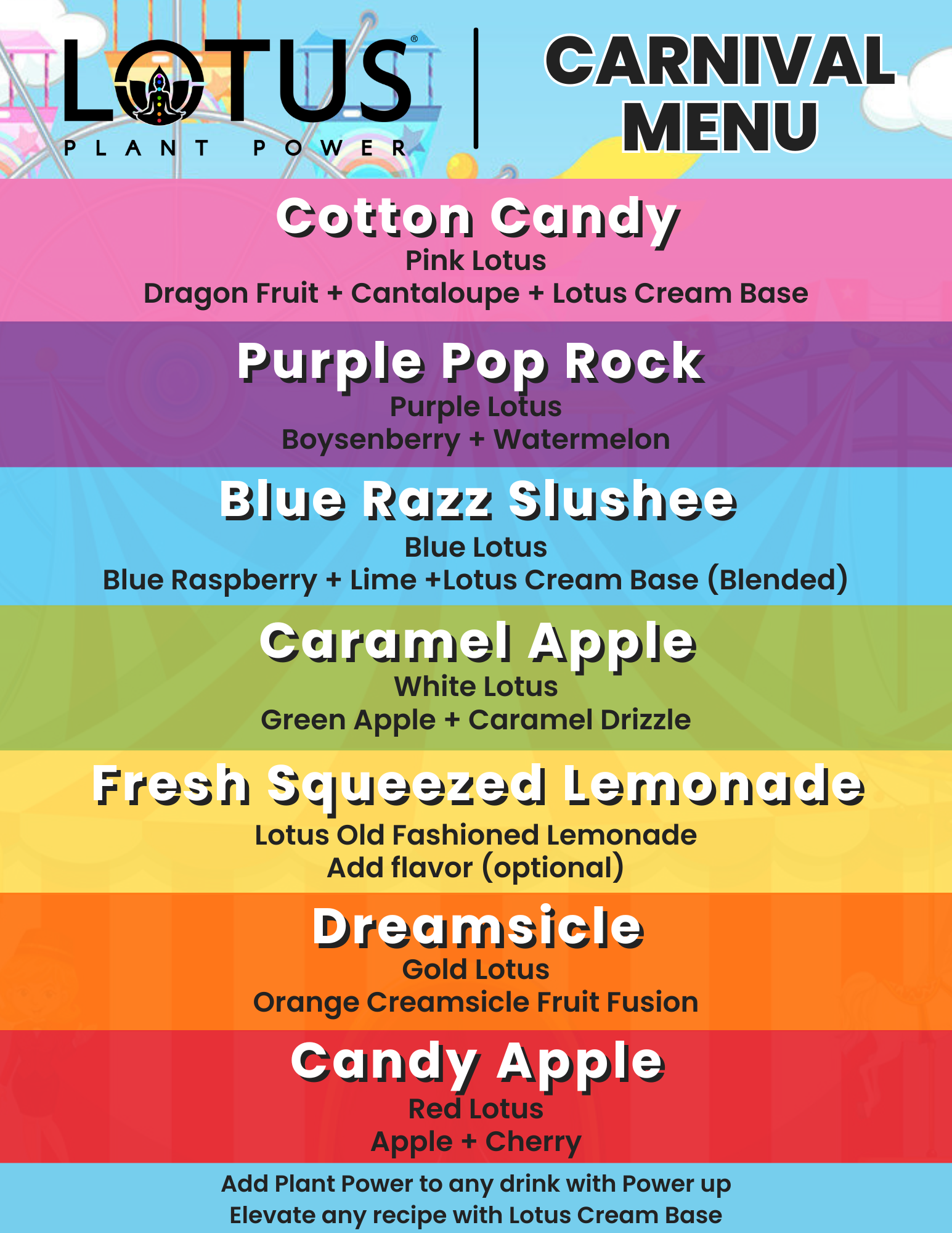 Lotus Carnival Menu