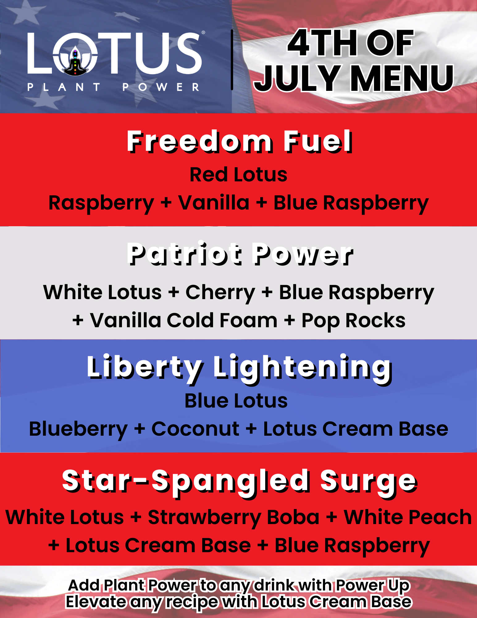 Lotus 4th Of July 2025 Menu