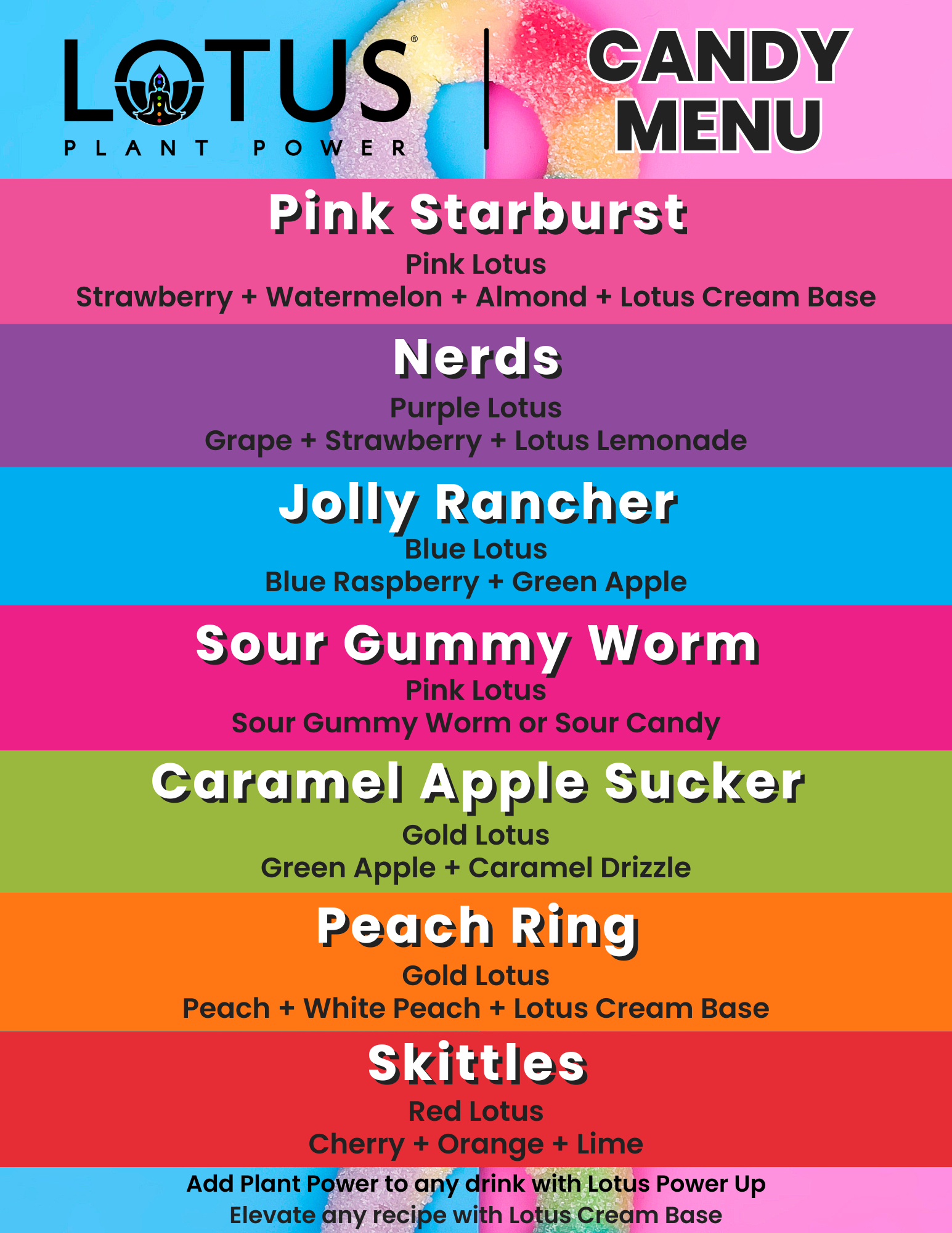 Lotus Candy Menu