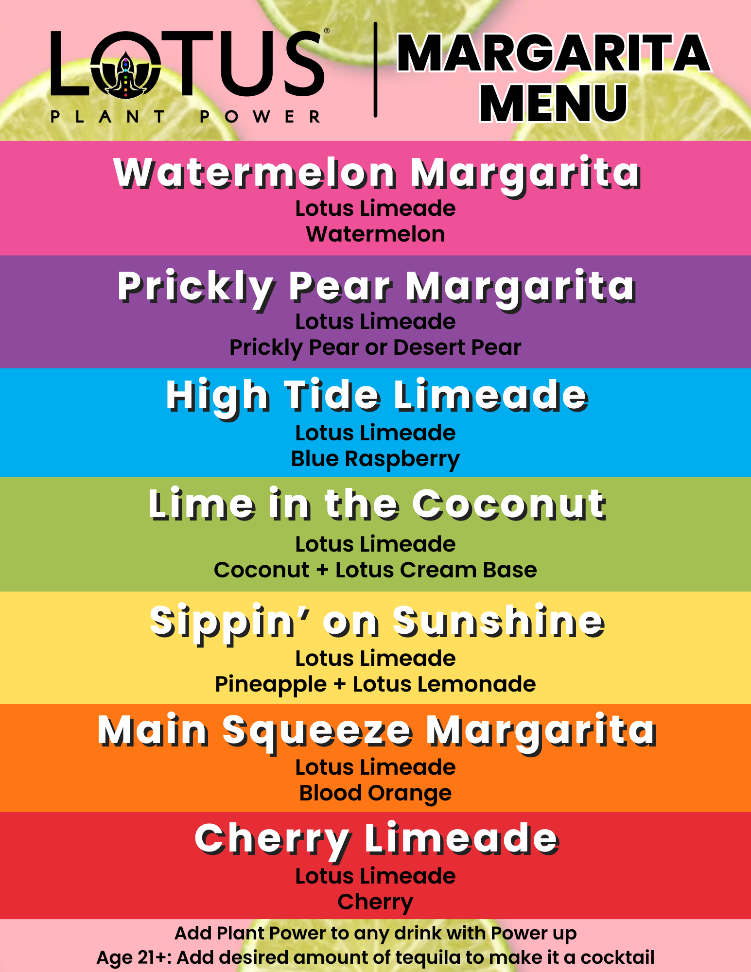 Lotus Margarita Mocktail Menu