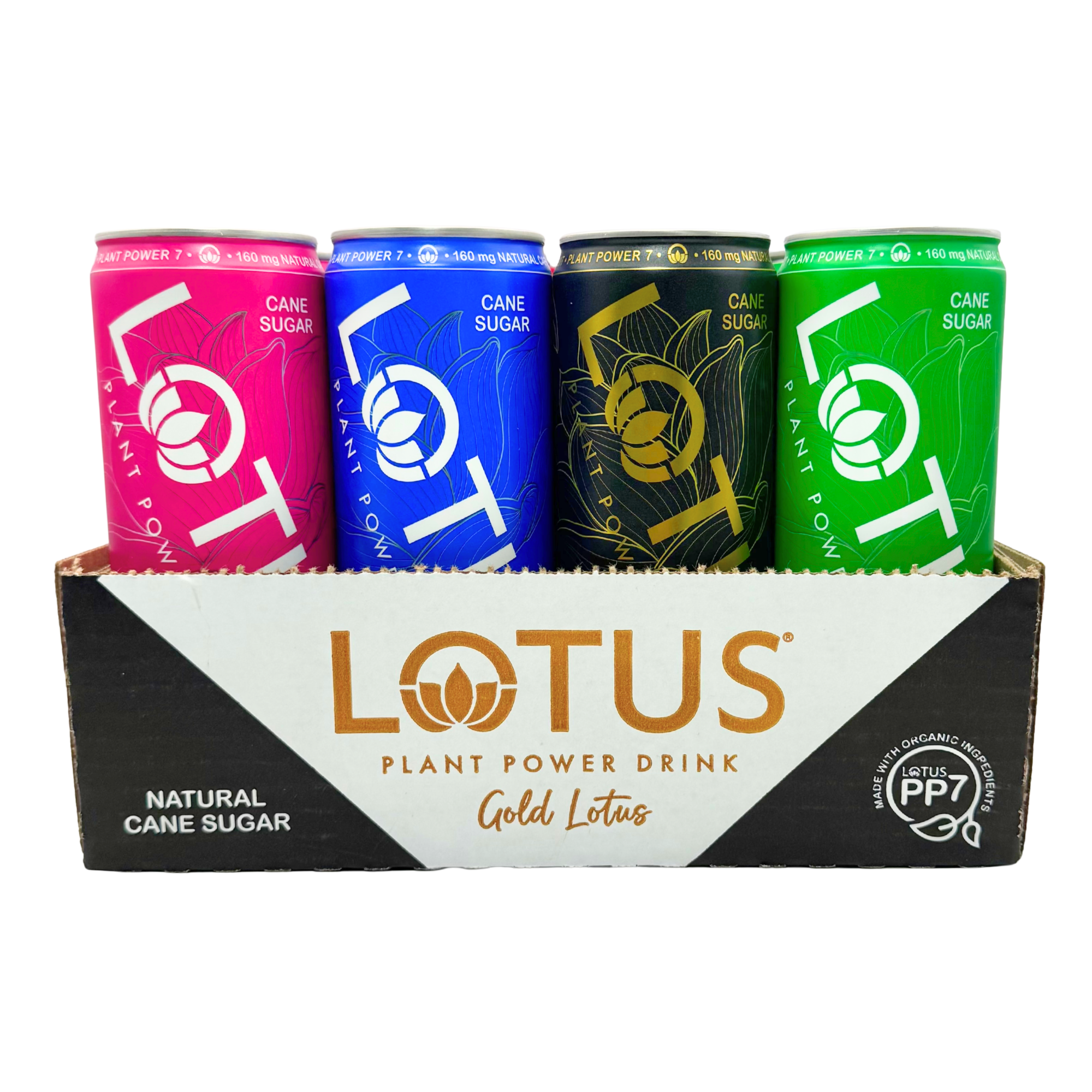 Lotus Plant Power Drink (Cane Sugar) - Variety 12 Pack