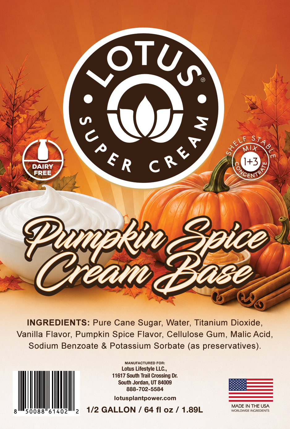 Lotus Pumpkin Spice Cream Base Concentrate